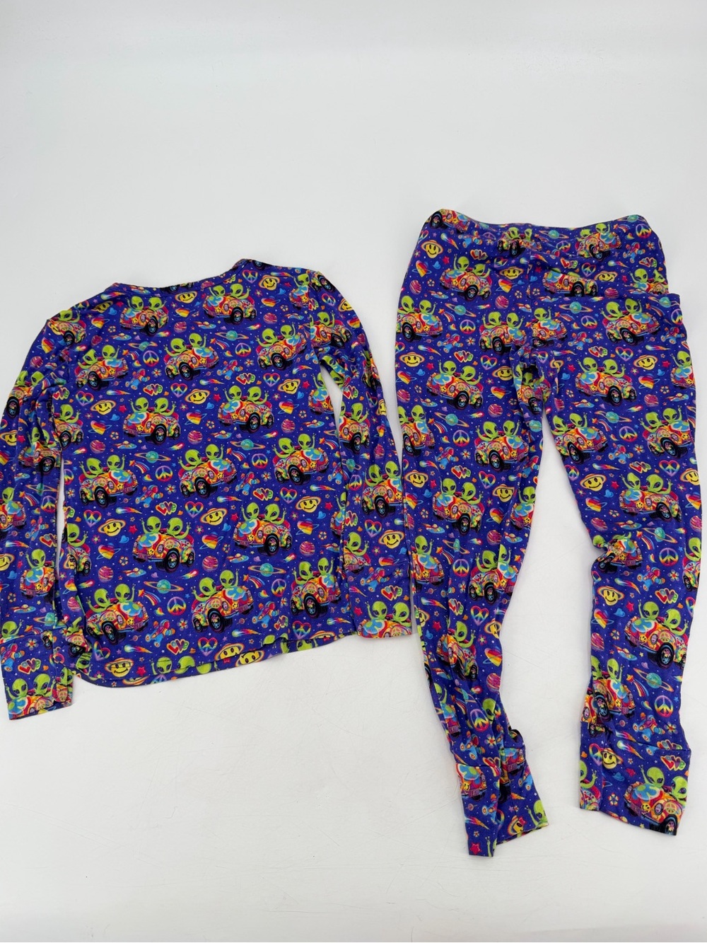 Posh Peanut Lisa Frank Aliens Pajamas Set Kids 7 8 - Picture 3 of 3